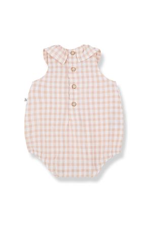 Pagliaccetto in misto cotone beige e rosa 1+IN THE FAMILY KIDS | CORFUBLOSSOM